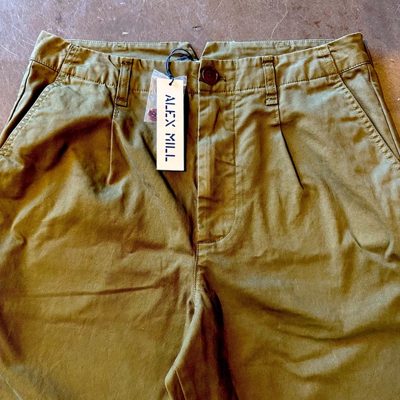 Alex Mill - Women’s Boy Pleated Pants - Chino - Deep Olive - Size 8 - NWT - Picture 5 of 13